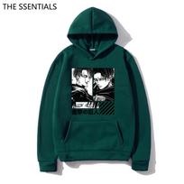 Attack on Titan Hoodie Anime Levi Ackerman Hoodies Unisex Harajuku Graphic Eren Megztiniai Unisexga Shingeki No Kyojin Mikasa Hoodys L