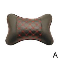 Car Neck Pillows Both Side Pu Leather 1pcs Pack Headrest For Head Pain Relief Filled Fiber Universal Car Headrest D brown
