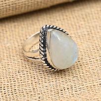 Rainbow Moonstone Gemstone Handmade Jewelry Solid 925 Sterling Silver Ring 4 balta