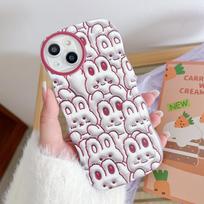 Skaidrus Wave Edge dažytas silikoninis dėklas, skirtas Samsung A54 A34 A24 A14 iPhone 15 14 13 Xiaomi Redmi Note 10 11 12 Coque mielas animacinis katės zuikio dangtelis Infinix Hot 10 (X682) white