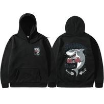 Japan Harajuku Boxing Shark Unisex And Women Hoodie Pullover Streetwear Unisex And Women Hip Hop Street Erkek Streetwear L