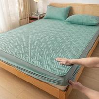 Vandeniui atsparus čiužinio apsaugas Medvilninis paminkštintas Storinantis Elastingas paklodė Kvėpuojantis Neslystantis Čiužinio užvalkalas Skalbiamas mašinoje 2xPillowcase 48x74cm