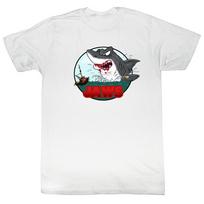 Jaws Cartoon Hungry Shark White Tee Unisex T-shirt S