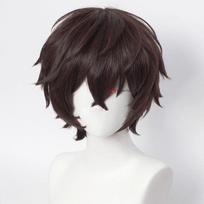 Dazai Osamu perukas Anime bungo benamiai šunys Cosplay trumpi rudi juodi karščiui atsparūs sintetiniai plaukai Helovino vakarėlio perukai + peruko kepurė