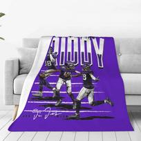 Griddy Dance Hot Sale Printing High Qiality Warm Flannel Blanket Justin Jefferson Football Sports Griddy Lsu Adam Thielen Band 75x100cm (30x40inch)