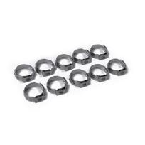 10 vnt. vienos auselės sidabriniai hidraulinės žarnos, kuro, oro vamzdžio spaustukai O-klipsai 7.8-9.5MM gray