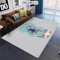 Kinų stiliaus bandelės Animacinio rašto kilimas Miegamojo dekoras Svetainės neslystantis plaunamas stalo kilimėlis Minkštas kilimėlis Alfombra srities kilimėlis 80x120cm