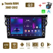 icreative Automobilinis Android radijas skirtas Toyota RAV4 2007-2012 Su mygtuko rankenėle 2din Multimedijos stereo vaizdo grotuvas WIFI GPS Carplay 2+32GB 2+32GB gray