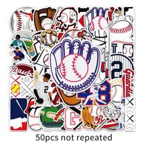 50 baseball graffiti personalized sports trend DIY skateboard luggage stickers waterproof black