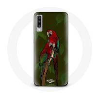 Coque pour Samsung Galaxy A70 Pionus Perroquet Rouge raudona