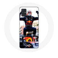 Coque Samsung Galaxy A51 Formule 1 Max Verstappen Pilote automobile F1 noir rouge et jaune