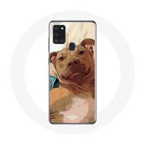 Coque Samsung Galaxy A21S American Pit Bull Terrier Marron ruda