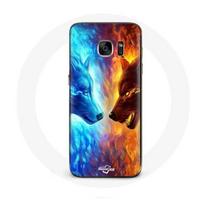 Coque Samsung Galaxy S7 Loup de Glace et loup de feu