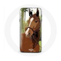Coque pour Samsung Galaxy J7 2017 Quarter Horse Marron Race de cheval