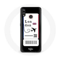 Huawei P20 Lite Case - London Plane Ticket - Soft - Black - Protective
