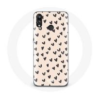 Coque pour Huawei P20 Lite Fond de texture abstraite coeurs noirs