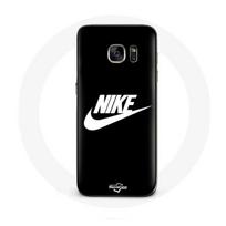 Coque pour Samsung Galaxy S6 edge Nike Logo blanc fond Noir