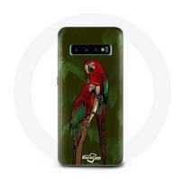 Coque pour Samsung Galaxy S10 Pionus Perroquet Rouge raudona
