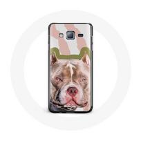 Coque pour Samsung Galaxy J7 Chien de Pitbull marron