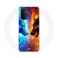 Coque pour Oppo A54 5G Loup de Glace et de feu