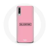 Coque pour Samsung Galaxy A70 Blackpink Groupe de K-pop Logo Fond Rose