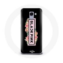 Coque pour Samsung Galaxy A8 2018 Blackpink Groupe de K-pop Logo Fond Noir