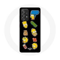 Coque pour Samsung Galaxy A33 5G Les Simpson autocollants fond noir