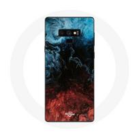 Coque pour Samsung Galaxy Note 9 fond de texture abstraite rouge noir bleu