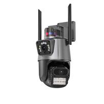 Nauja ES lauko Wifi PTZ kamera 4K 8MP HD dviejų objektyvų dviejų ekranų AI automatinio sekimo vaizdo stebėjimo policijos šviesos signalizacija iCSee camera