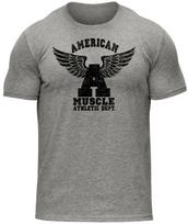 Amerikietiško raumens skyrius Kultūrizmo sportinės salės marškinėliai Unisex T-shirt S gray