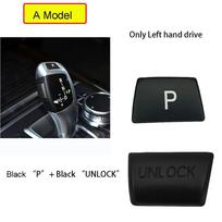 Automobilio pavarų perjungimo svirties rankenėlės „P“ atrakinimo dangtelio lipdukas BMW 1 3 4 5 7 X3 X4 X5 X6 F20 F30 F34 F15 F16 F25 E70 E71 E60 serijai A Model black