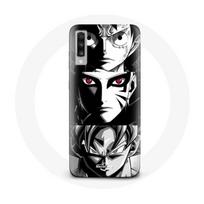 Case - Maniacase - Samsung Galaxy A70 - Black and white - Anime manga - Flexible balta