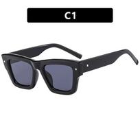 Female sunglasses, square sunglasses, new box sunscreen sunglasses, men's driving glasses gray