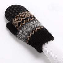 WTEMPO Korean Style Woolen Mittens Thick Plush Double-layer Warm Cold-proof Cycling Gloves Couple/Student Knitted Full Finger Gloves One Size juoda