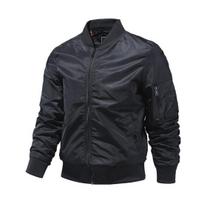 Men Fall Spring Jacket Stand Collar Windproof Smooth Solid Color Soft Long Sleeve Zipper Closure Multi Pockets Casual Outdoor Cardigan Coat M juoda