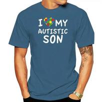 I Love My Autistic Son T-Shirt Autism Awareness 2022 Gifts 4XL gray
