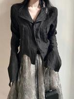 Retro Black Elegant Office Lady Blouse Women Harajuku Vintage Pleated Button Shirt Korean Fashion Long Sleeve Aesthetic Tops S juoda