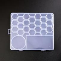 1pc Transparent Plastic Storage Box,Accessories Finishing Box, Transparent Storage Box Container, Small Tool Box (21+2 Grids)