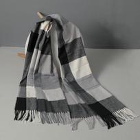 Imitacinis kašmyro languotas žieminis šalikas moterims, žieminiai modeliai, universalus, storas, šiltas, kutuotas šalis, dvipusis šalikas, minkštas audinys 1PC black