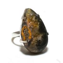 Natural Bumblebee Jasper Gemstone 925 Sterling Silver Gift Ring Size 7 J1T20 brown
