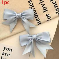 1pcs Fashion Satin Bow Hair Clips For Girls Kawii Elegant Barrettes Cute Hair Accessoires Ribbon Woman Hairpins Hairgrip mėlyna prancūziška spalva