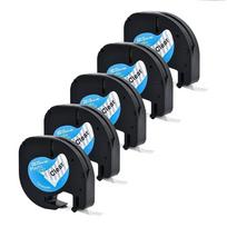 Yance 5vnt/part Suderinama Dymo LetraTag Plastikinė juosta 12267 12mm Juoda ant skaidrios etiketės Juosta dymo etikečių spausdintuvui LT-100H LT-100T black on clear  12mm