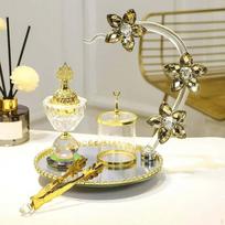 Fragrance Burner Set, Holder, Attractive Tray Censer Diffuser for Women Men Desk beige