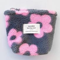New Sweet Floral Plush Clutch Coin Purse Mini Cute Card Holder Pouch Bags Daily Lipstick Key Earphone Organizer Card Holder Bags rožinė