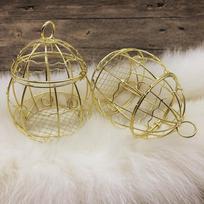 Mini metalo aukso vintage retro paukščių narvelio saldainių dėžutės Kūdikių dušas Favor Dovanų dėžutė onesize  beige