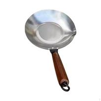 Nešiojamas šokolado fondiu rinkinys su medine rankena Stainless Steel gray