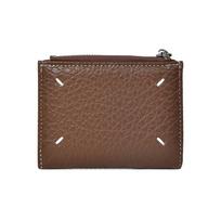 Casual Black Card Holder Fashion Style Leather Textured Stitching Men Women Coin Purse Zipper Leather Wallet Storage Card Holder ruda