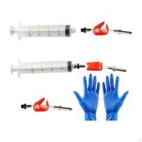 Bike Oil Bleed Kit Bicycle Oiling Hose Syringe Injector Adapters Fits Avid white