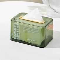 Skaidrus servetėlių dėklas su rankena, popieriaus laikymo dėžutė, laikiklis, skirtas automobiliui Transparent Green_18cmx12cmx10.5cm beige
