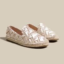 Plokštieji Fisherman Shoes Moteriški batai Didelio dydžio vienviečiai batai Satin Weave One Stirprup Lefse 35 smėlis
